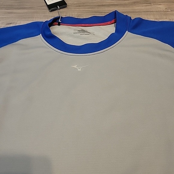 Mizuno Performance Pullover Shirt ‎ Mens XL Gray Blue Breath Therma Baseball NWT - Picture 1 of 9